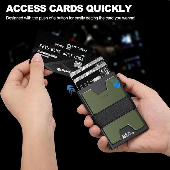 Tech-Savvy Sleek Secure Slim RFID Aluminum Wallet – Quick Access Card Holder - Picture 3 of 5